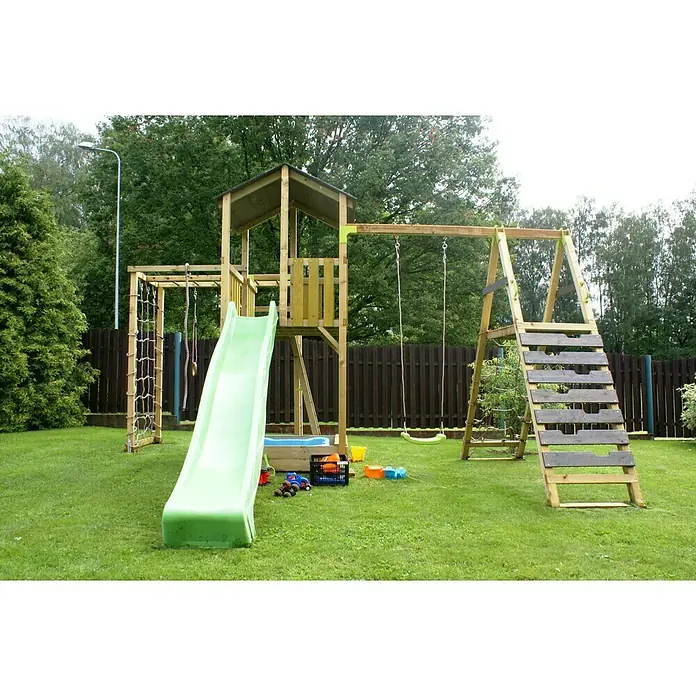 Wendi Toys Kinderspielturm Dino - 437,5 x 561 cm - Stimmungsaufnahme