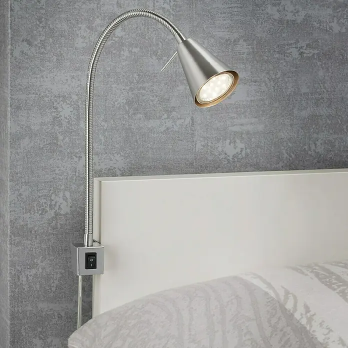 Briloner Led-wandspot 1 x enkele spot 1 x ledlichtbron - 4 W, Nikkel mat, l x b x h: 5,8 x 21,7 x 40,3 cm