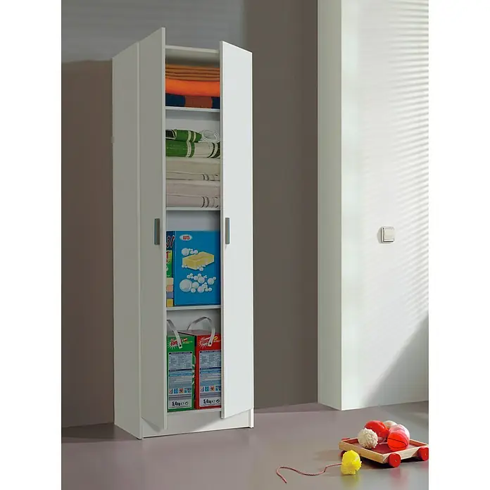 Armario multiuso con 2 puertas - L x An x Al: 37 x 59 x 180 cm, Blanco