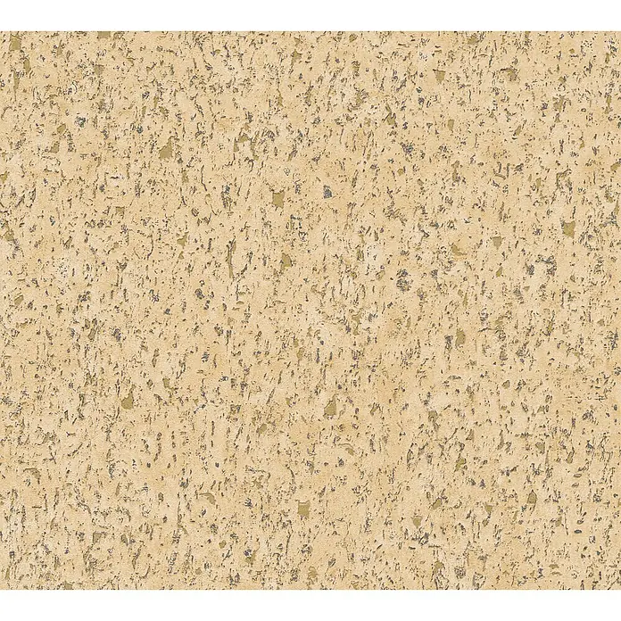 AS Creation Neue Bude 2.0 ED II Vliestapete Kork - Gelb/Gold, Uni, 10,05 x 0,53 m - Detailaufnahme