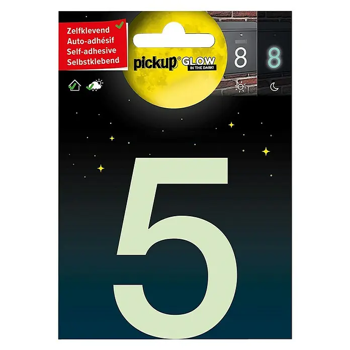 Pickup Número luminiscente - Altura: 75 mm, Plástico, 5