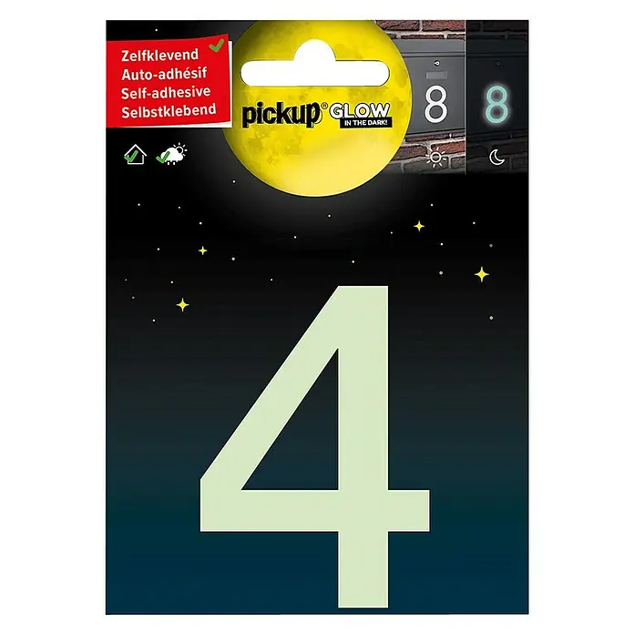 Pickup Número luminiscente - Altura: 75 mm, Plástico, 4