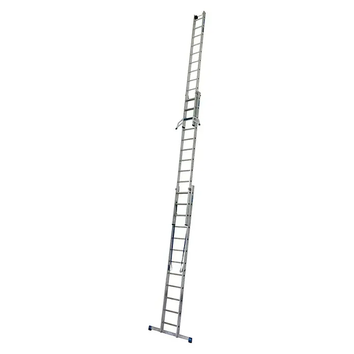 Krause Stabilo Sprossen-Mehrzweckleiter +S - Arbeitshöhe: 9,1 m, Anzahl Tritte: 3 x 12 Sprossen, Aluminium - Linke Seitenansicht