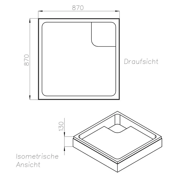 Ottofond Duschwannen-Set - L x B: 90 x 90 cm, Weiß