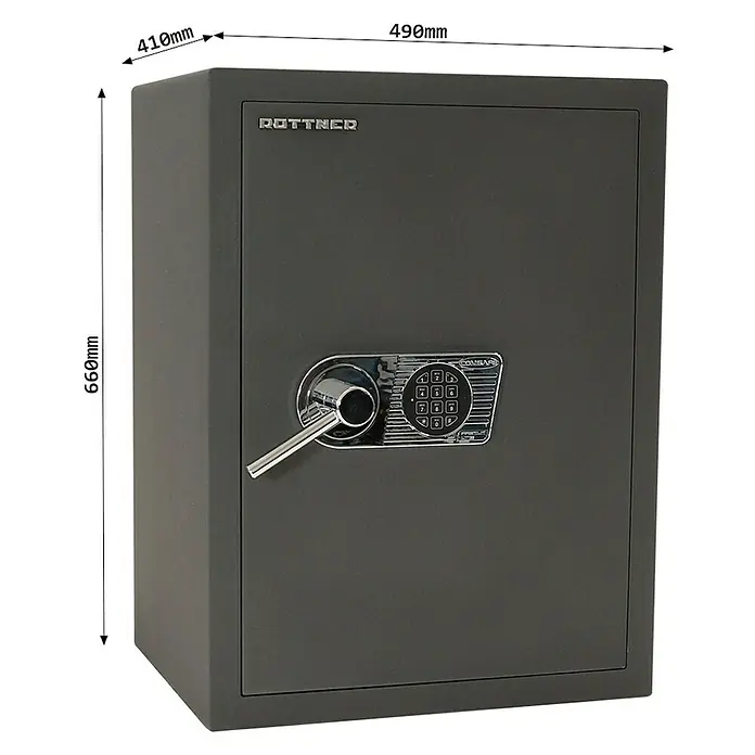 Rottner Möbeltresor Toscana - Elektronisches Zahlenschloss, L x B x H: 41 x 49 x 66 cm, Anthrazit