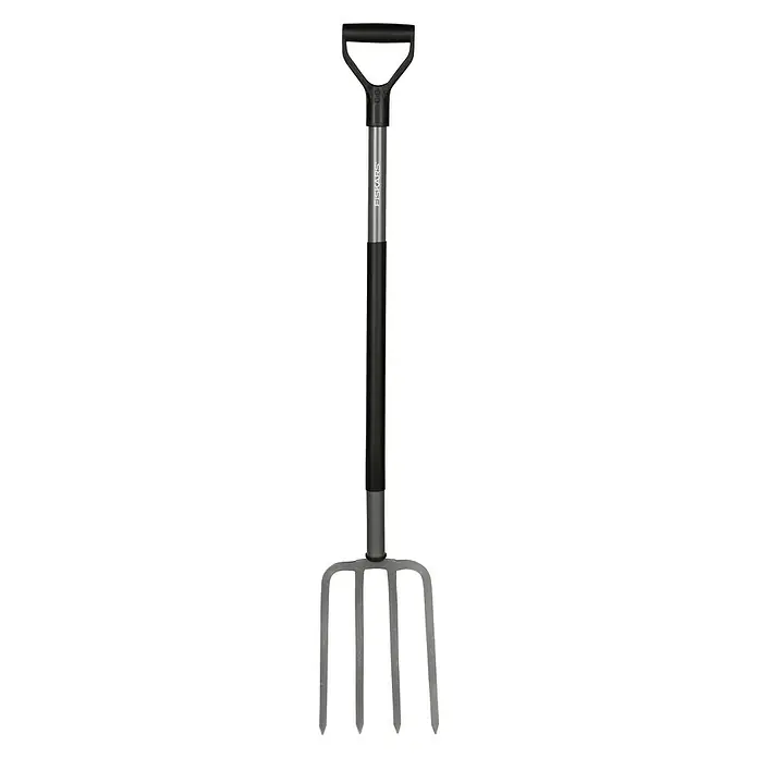 Fiskars Ergonomic Spatengabel - Arbeitsbreite: 20,5 cm, Anzahl Zinken: 4, Langstiel - Ansicht von oben
