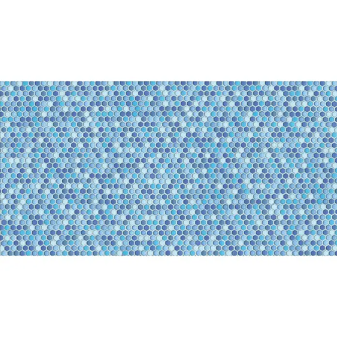 Papel pintado a metros Ceramics Hexágonos - Ancho: 67,5 cm, Azul