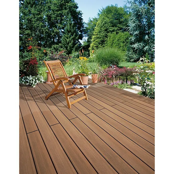 b!design Tablón para terraza WPC - 300 x 13,8 x 2,25 cm, Ipe