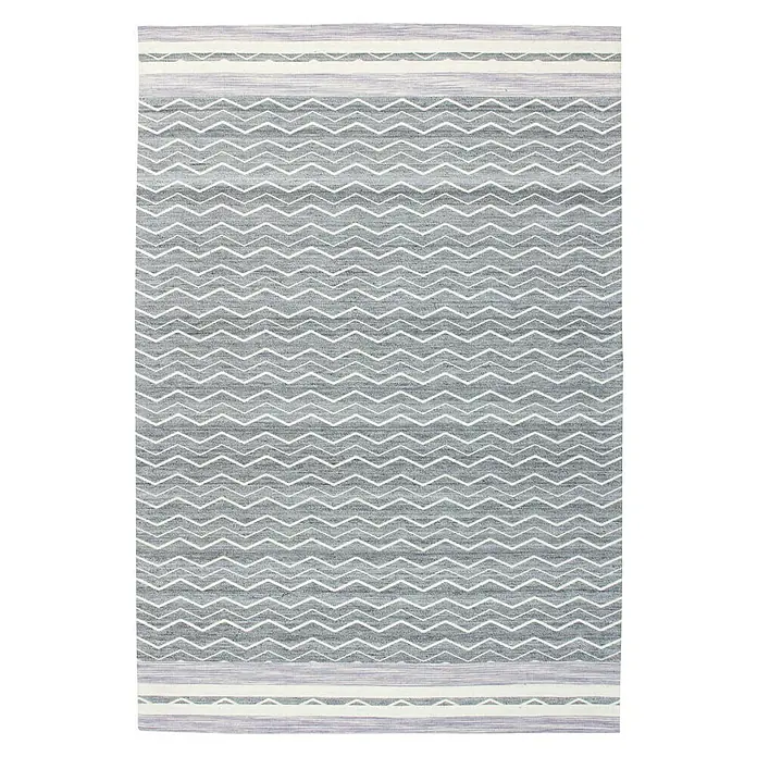 Kayoom Flachgewebeteppich Mirage - Grau/Violett, 170 x 120 cm, 80 % Wolle, 20 % Viskose - Ansicht von oben