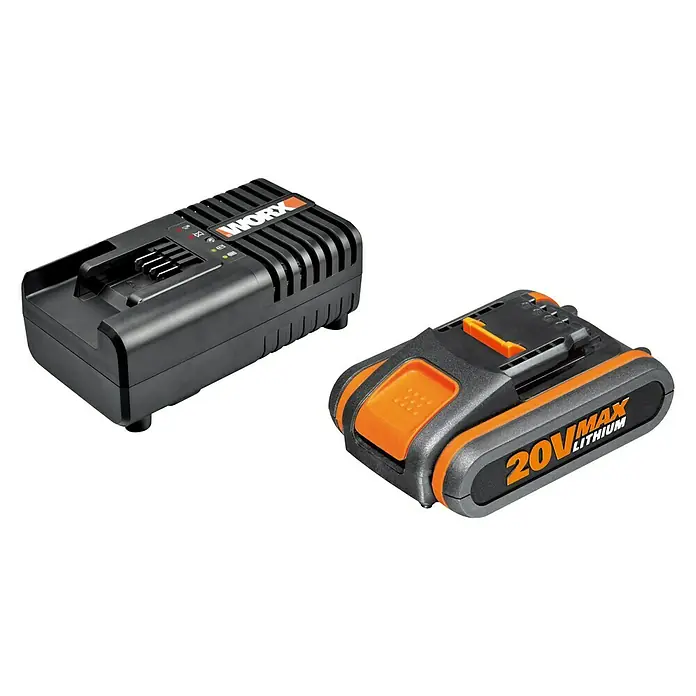 Worx Akku & Ladegerät WA3601 - 20 V, Li-Ionen, 1 Akku, 2 Ah - Vorderansicht