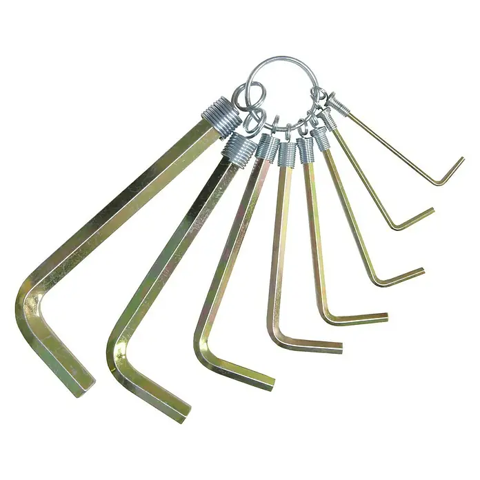 Set de llaves Allen - 8 pzs., Ancho de llave: 2 - 10 mm, Plateado
