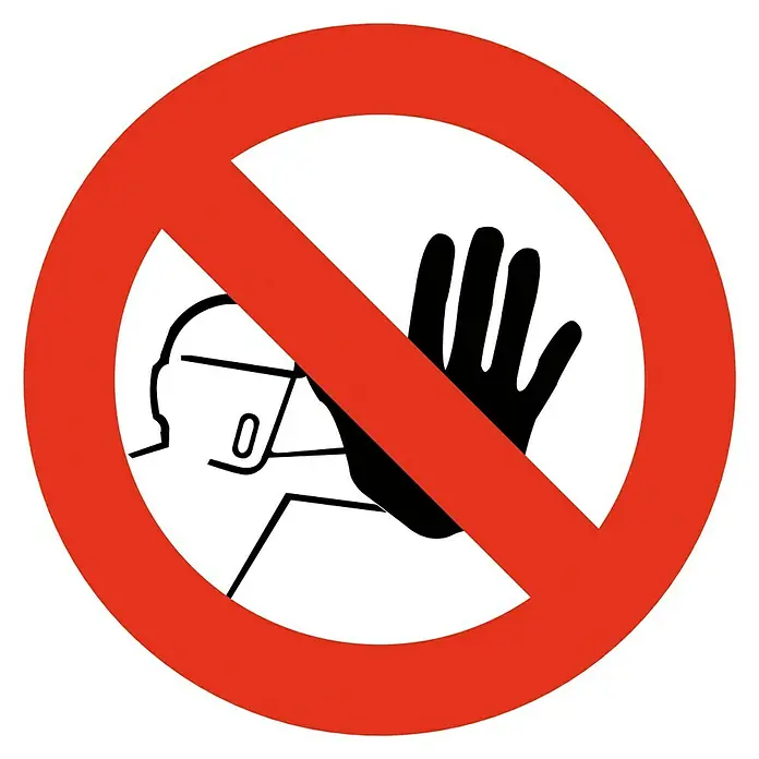 Cartel - Rojo/Blanco, Prohibido el paso, 15 x 15 cm