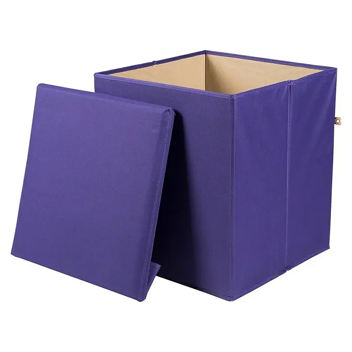 Phönix Sitz- & Aufbewahrungsbox Stor it - L x B x H: 41 x 41 x 44 cm, Polyester, Violett - Vorderansicht