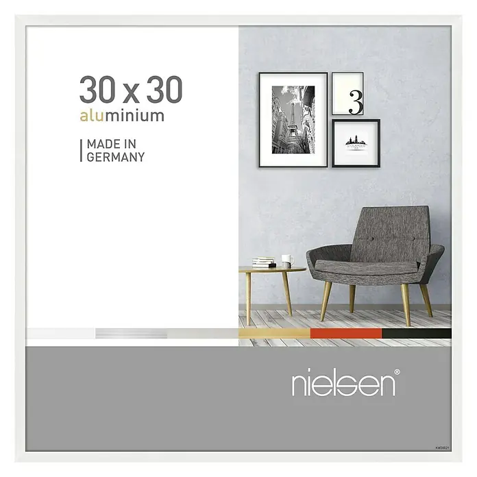 Nielsen Bilderrahmen Pixel - Weiß, 30 x 30 cm, Aluminium - Vorderansicht