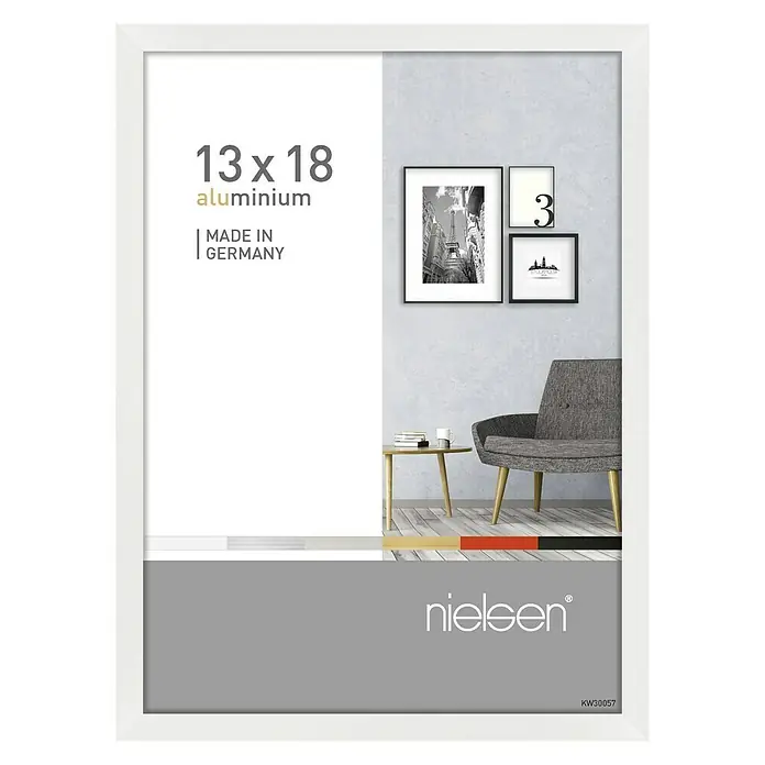 Nielsen Bilderrahmen Pixel - Weiß, 13 x 18 cm, Aluminium - Vorderansicht