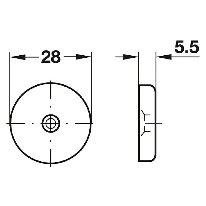 Häfele Türfeststeller - L x H: 60 x 38 mm, Braun - Vorderansicht