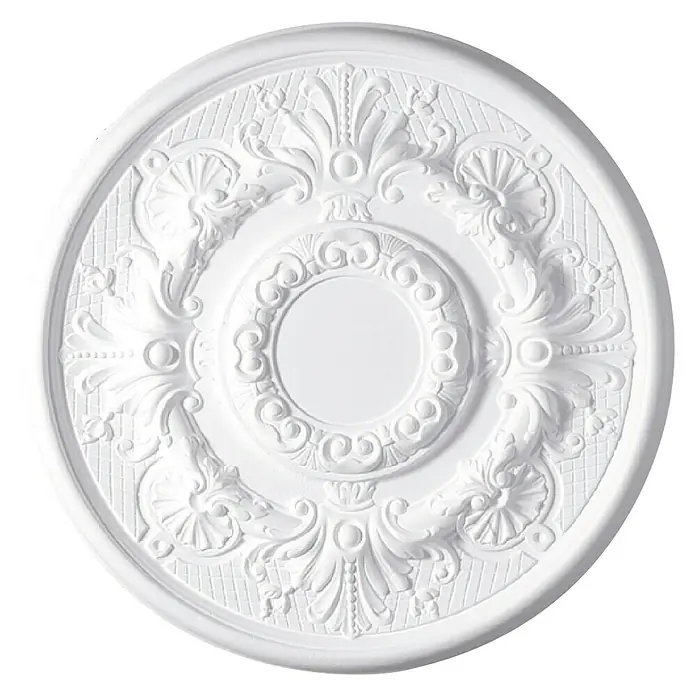Rosette Ira - 53 cm, Expandiertes Polystyrol (EPS), Historismus, Weiß - Vorderansicht