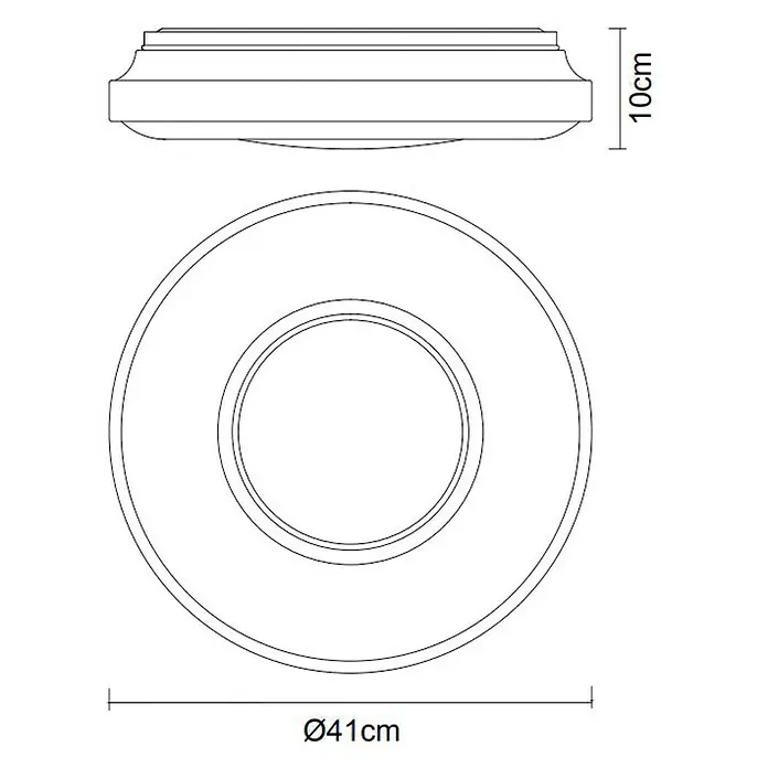 Lavida Okrugla stropna LED svjetiljka - 24 W, Ø x V: 410 mm x 10 cm, Bijele boje, Topla bijela