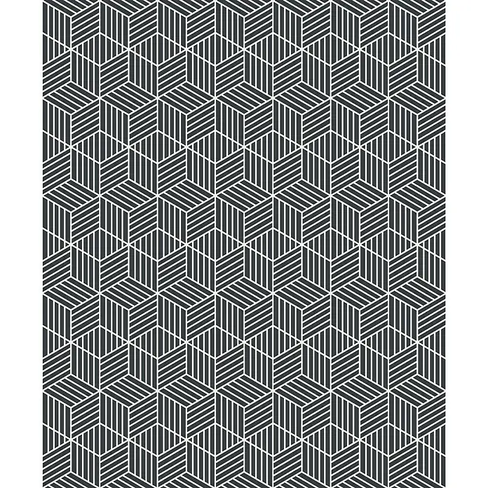Papel pintado Geométrico - Negro, 10 x 0,53 m