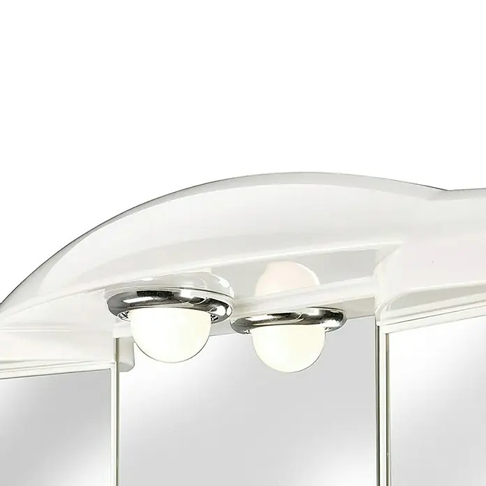 Sieper Spiegelschrank Chico GL - B x H: 62 x 52,6 cm, Mit Beleuchtung, Kunststoff, Weiß - Detailaufnahme