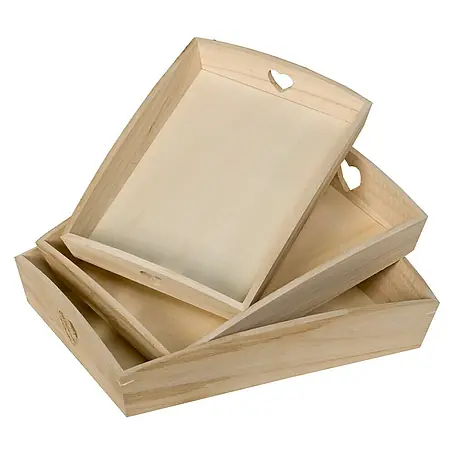 Artemio  Set cajas de madera bandeja corazón