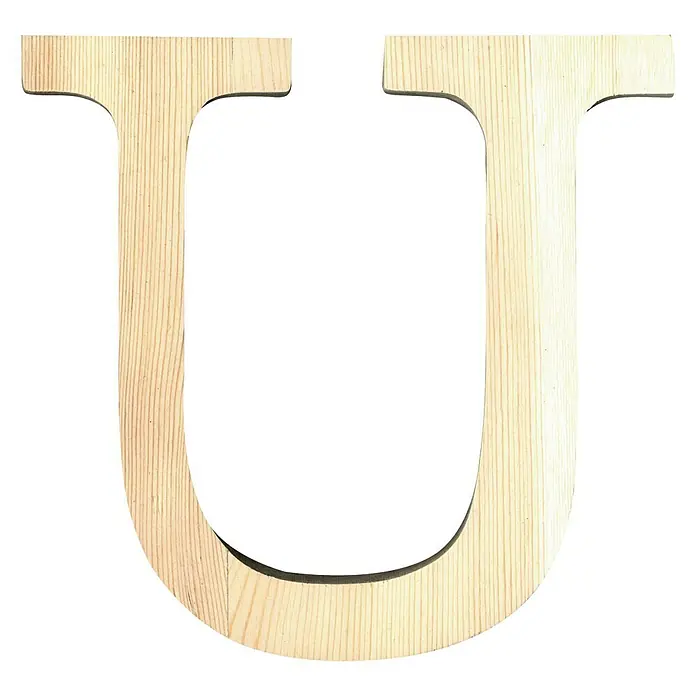 Artemio Letra de madera - Motivo: U, L x An x Al: 19 x 1 x 19 cm, Madera