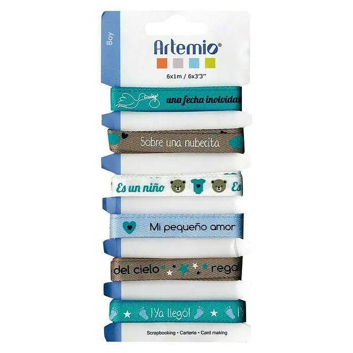 Artemio Cinta para manualidades textil Nido - Multicolor, Largo: 6 m