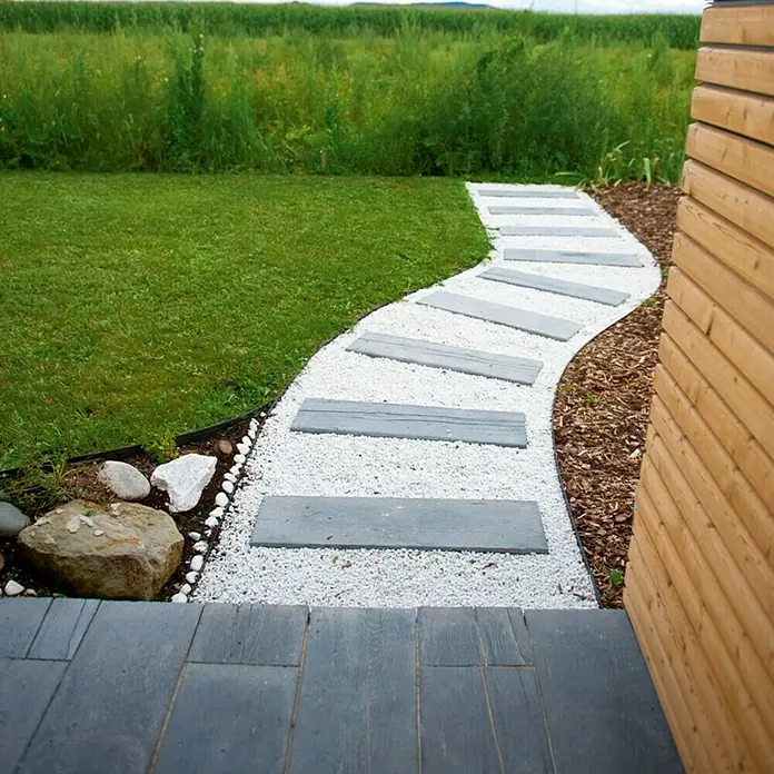 Gehwegplatte Woodstock - L x B x S: 89 x 25 x 4,5 cm, Anthrazit, Beton