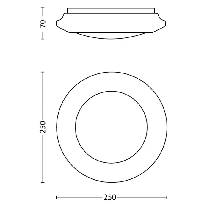 Philips Plafón LED Cinnabar - 6 W, L x An x Al: 25 x 25 x 7 cm, Blanco