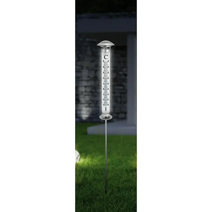 Gartenthermometer - Solarbetrieben, Höhe: 112 cm - Vorderansicht