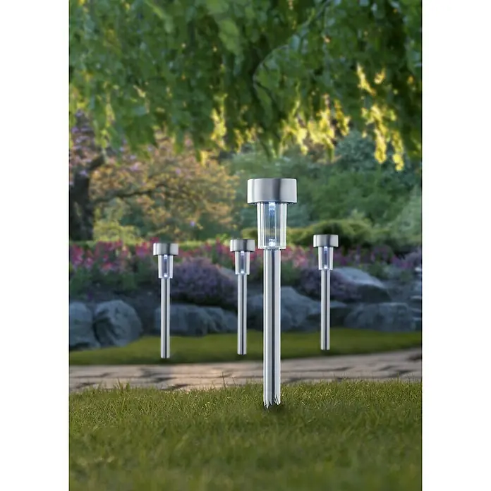 Starlux Solarna svjetiljka - 0,06 W, Srebrne boje, Crne boje, Ø x V: 5,5 x 36,5 cm