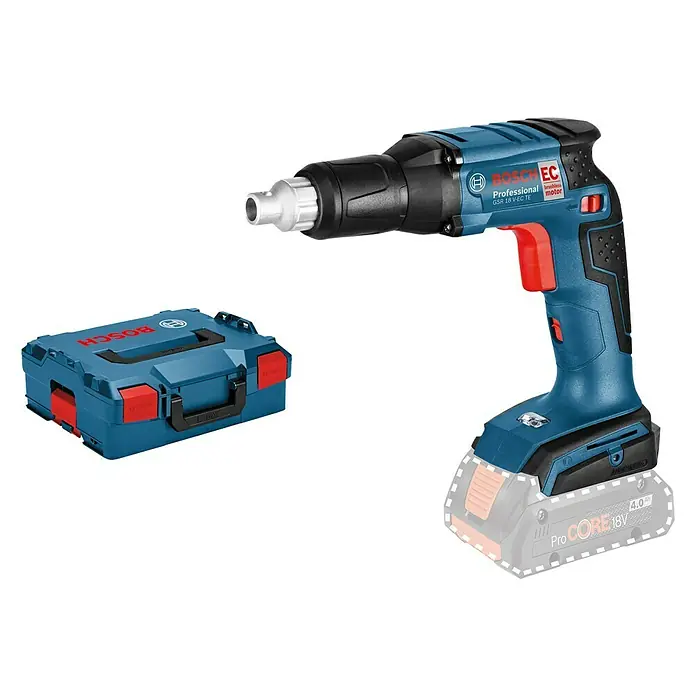 Bosch Professional Akku-Bohrschrauber GSR 18 V-EC TE L-Boxx - 18 V, Ohne Akku, Leerlaufdrehzahl: 0 U/min - 4.200 U/min - Vorderansicht