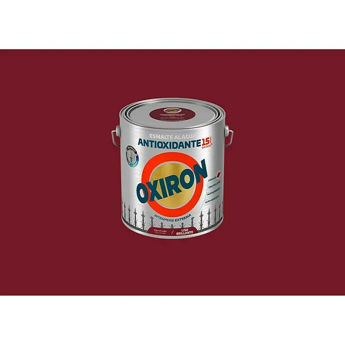 Oxiron Esmalte para metal - Rojo carruaje, 2,5 l, Brillante, Base al agua