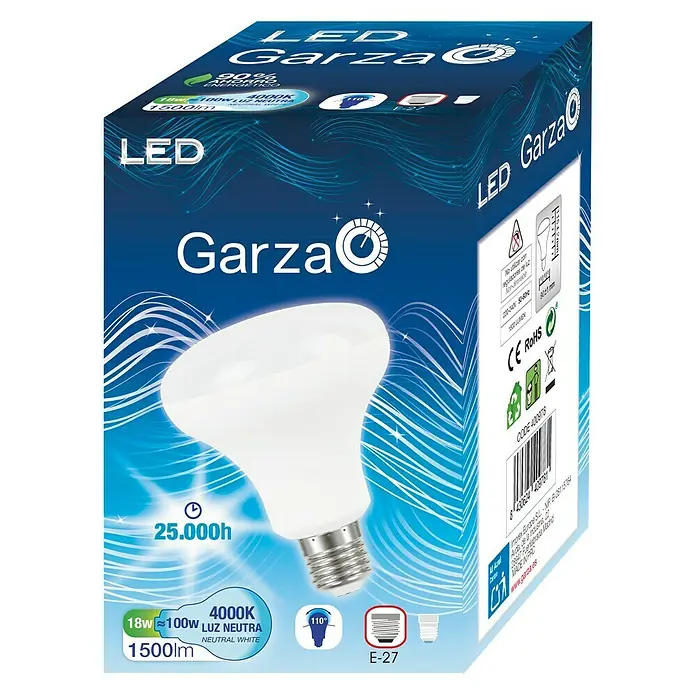 Garza Bombilla LED - E27, 18 W, Blanco neutro, 1.500 lm