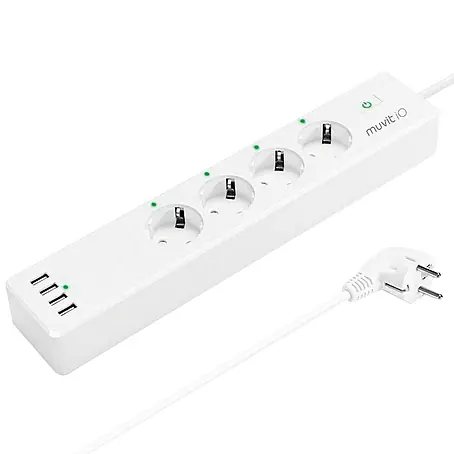 Muvit iO Base de enchufe múltiple inteligente WiFi con USB
