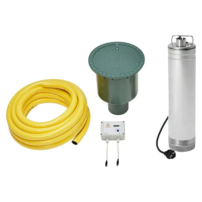Garantia ProLine Regenwassertank Komplettpaket Columbus - 3.700 l, Gartenpaket, Dunkelgrün - Detailaufnahme