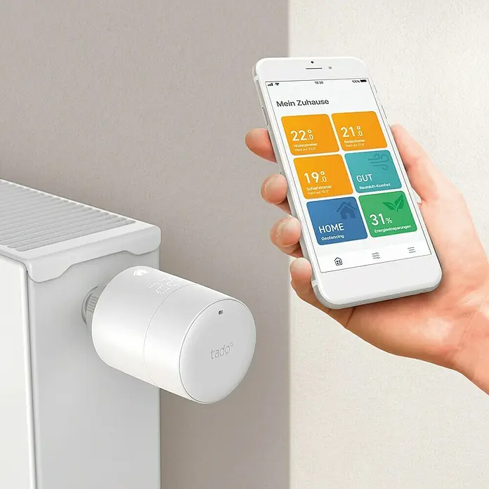 Tado Smartes Termostato de radiador Starter Kit V3+IN - Control inteligente: App Tado, 2 pzs.