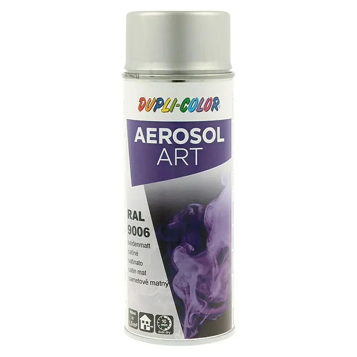 Dupli-Color Aerosol Art Sprühlack RAL 9006 - Silber, 400 ml, Seidenmatt - Vorderansicht