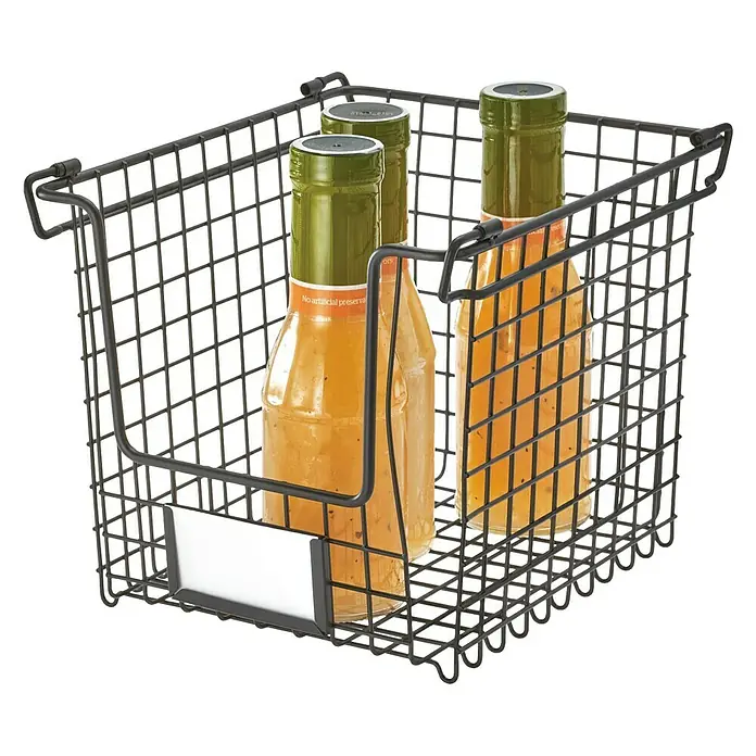 Cesto de alambre Classico apilable - L x An x Al: 25,4 x 20,3 x 19,7 cm, Negro
