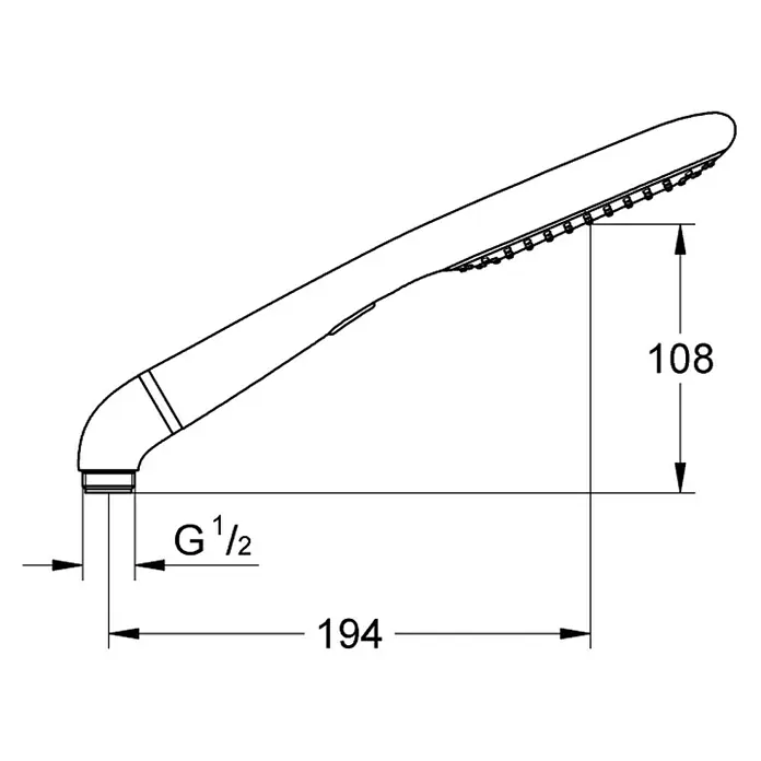 Grohe Handbrause Rainshower Eco 120 - Anzahl Funktionen: 2 Stk., Chrom - Vorderansicht