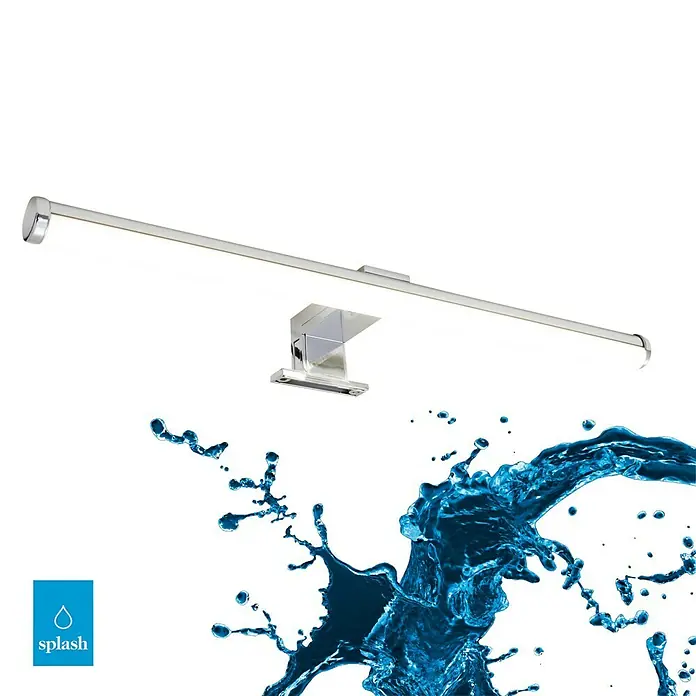 Briloner Aplique LED para espejo - 6 W, Plateado, L x An x Al: 40 x 9 x 4 cm, IP44
