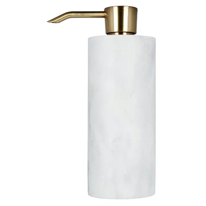 Camargue Seifenspender Marmel - Polyresin, Weiß/Gold