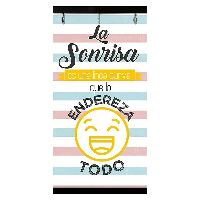 Colgador de llaves para pared La sonrisa - Oh Happy Day, 20 x 40 cm