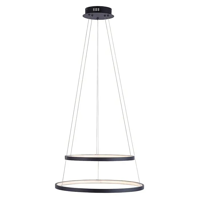 LeuchtenDirekt LED viseća svjetiljka Circle - D x Š x V: 50 x 50 x 120 cm - Pogled sprijeda