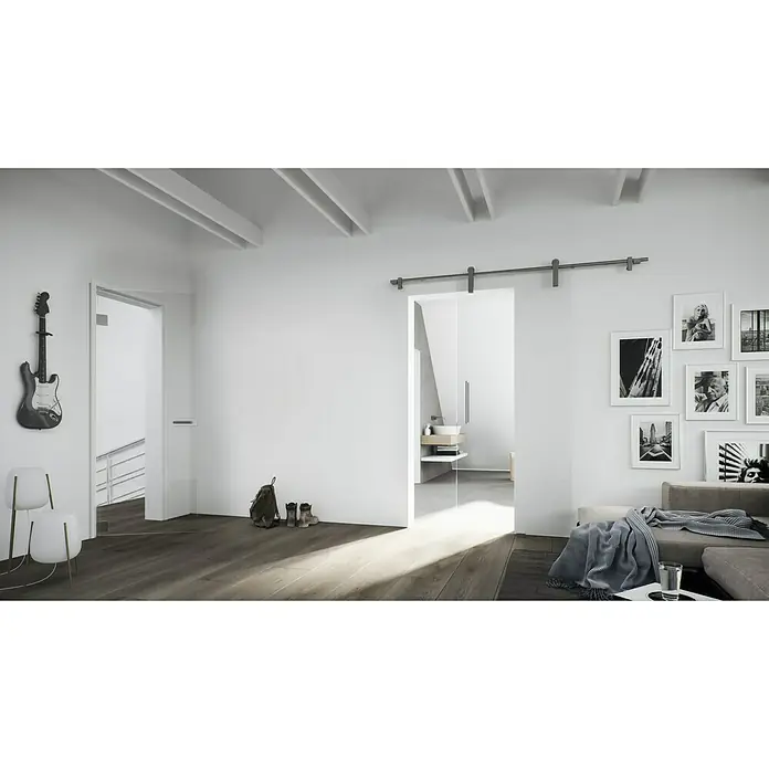 Diamond Doors Glasschiebetür-Beschlag Tender Pure - Edelstahloptik, Art Beschlag: Offen, 200 cm