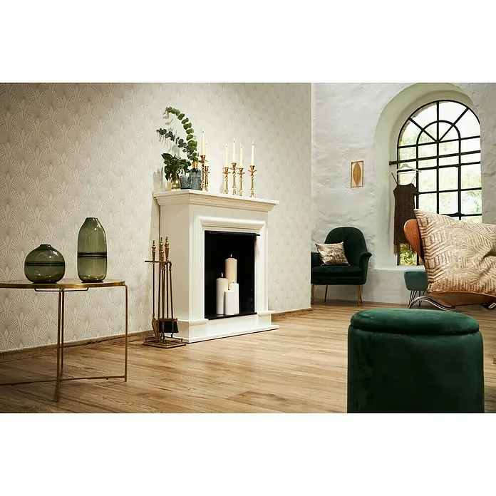 AS Creation New Walls Vliestapete Art Deco - Weiß/Creme, Grafisch, 10,05 x 0,53 m - Stimmungsaufnahme