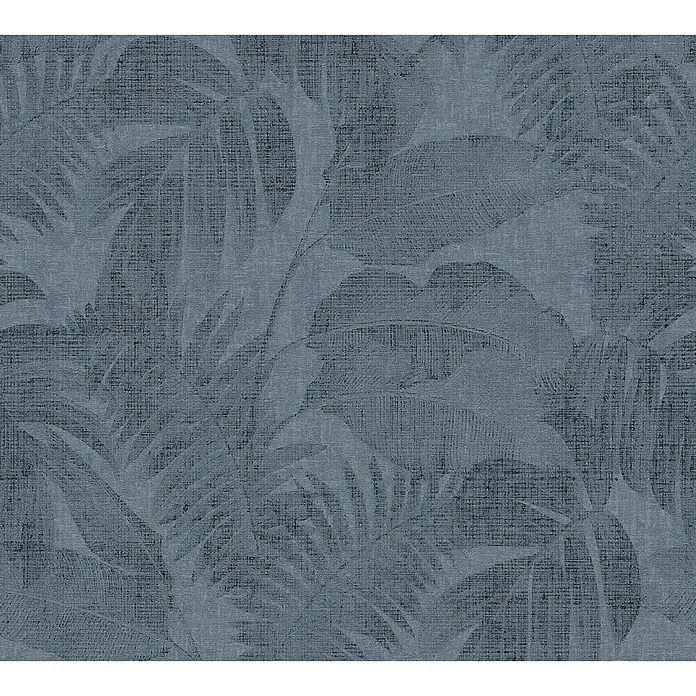 AS Creation New Walls Vliestapete Dschungel - Blau/Grau, Floral, 10,05 x 0,53 m - Detailaufnahme