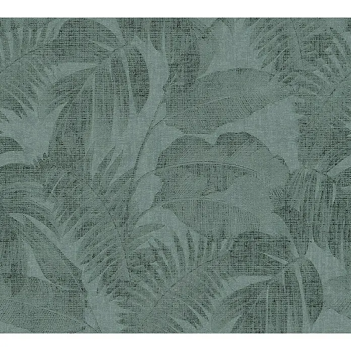 AS Creation New Walls Vliestapete Dschungel - Dunkelgrün, Floral, 10,05 x 0,53 m - Detailaufnahme