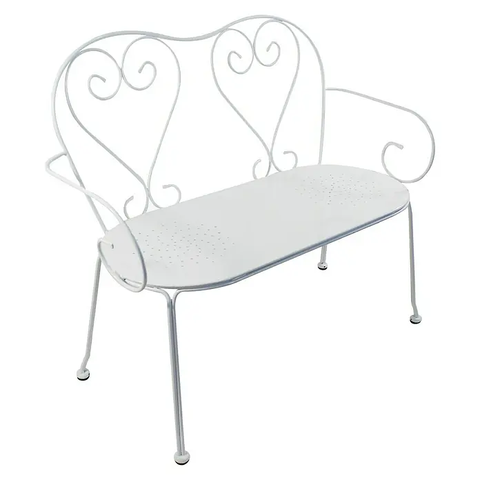 Vrtna klupa Eros - D x Š x V: 106 x 54 x 89 cm, Čelik, Bijele boje