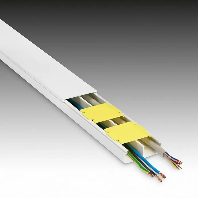 Inofix Canaleta para cables - L x An x Al: 200 x 5,3 x 2 cm, Blanco